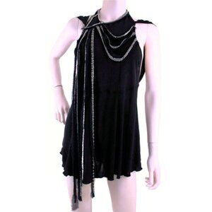 Vintage CHLOE x Phoebe Philo Black Embellished Evening Top 2002 A/W Runway